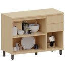 Ver imagem 3 de Balcão para Cozinha 120 Cm 3 Portas 2 Gavetas Aurora Carvalho