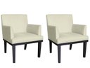 Ver imagem 1 de Kit 2 Poltronas Decorativa Vitória Suede Bege Pés Madeira Ms Decor