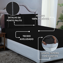 Ver imagem 6 de Kit Jogo de Lençol Queen Ponto Palito 400 Fios com Elástico e Fronhas 3 Peças:preto