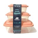Ver imagem 3 de Kit 3 Potes Retangular Quadrados Transparente Coloridos - 350ml / 700ml / 1,5 Litros - Rainha - Pote