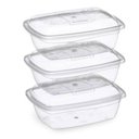 Ver imagem 2 de Kit 3 Potes Retangular Quadrados Transparente Coloridos - 350ml / 700ml / 1,5 Litros - Rainha - Pote