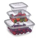 Ver imagem 1 de Kit 3 Potes Retangular Quadrados Transparente Coloridos - 350ml / 700ml / 1,5 Litros - Rainha - Pote