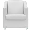 Ver imagem 4 de Poltrona Decorativa para Sala Manicure Consultório Mila Corino Branco Pés de Plástico Cromado