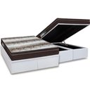 Ver imagem 1 de Cama Box Baú Queen Colchão Anatômico Ortobom Ortopédico Light + Base Crc Courano White(158x198)