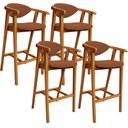 Ver imagem 1 de Kit 04 Banquetas Alta Cozinha Bancada Bar Sala de Jantar Fixa Cecília L02 Bouclê Terracota - Lyam
