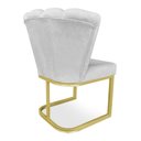 Ver imagem 4 de Poltrona Flor Veludo Cinza Base Metálica Industrial Dourado - Pallazio