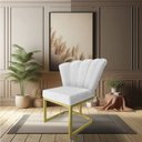 Ver imagem 2 de Poltrona Flor Veludo Cinza Base Metálica Industrial Dourado - Pallazio