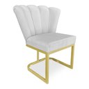 Ver imagem 1 de Poltrona Flor Veludo Cinza Base Metálica Industrial Dourado - Pallazio