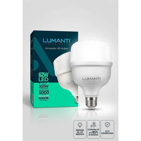Lâmpada LED Bulbo 62W 6500k Bivolt