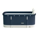 Ver imagem 2 de Banheira Ofurô Dobrável Portátil Retangular PVC Com Encosto Inflável Azul VG+