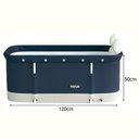 Ver imagem 5 de Banheira Ofurô Dobrável Portátil Retangular PVC Com Encosto Inflável Azul VG+