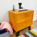 Ver imagem 2 de Mesa Lateral Woods Dual Gaveteiro Carvalho e Preto