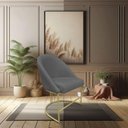 Ver imagem 2 de Kit 08 Cadeiras Poltrona de Jantar Bela Veludo Grafite Base Metálica Industrial Dourado - Pallazio