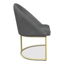 Ver imagem 5 de Kit 08 Cadeiras Poltrona de Jantar Bela Veludo Grafite Base Metálica Industrial Dourado - Pallazio