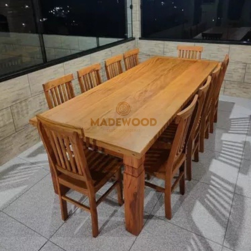 Mesa de Madeira Maciça de Demolição com Gavetas (apenas a Mesa):comp 140cm X Alt 80cm X Larg 90cm - 4