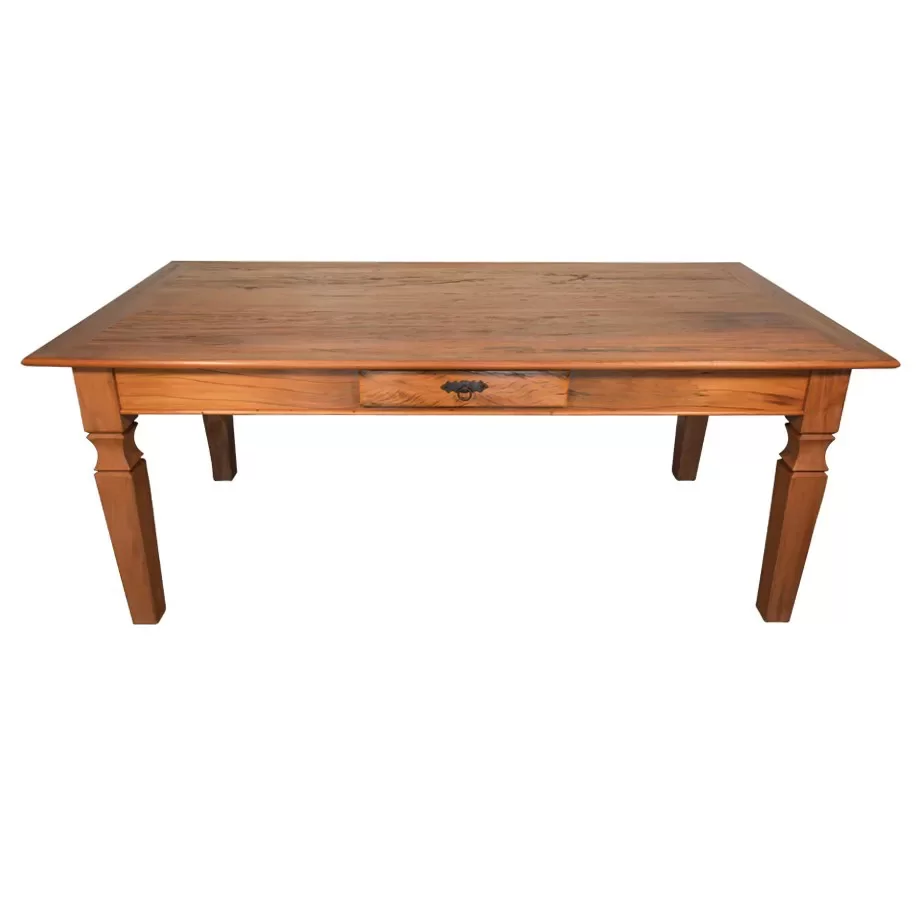 Mesa de Madeira Maciça de Demolição com Gavetas (apenas a Mesa):comp 140cm X Alt 80cm X Larg 90cm - 2