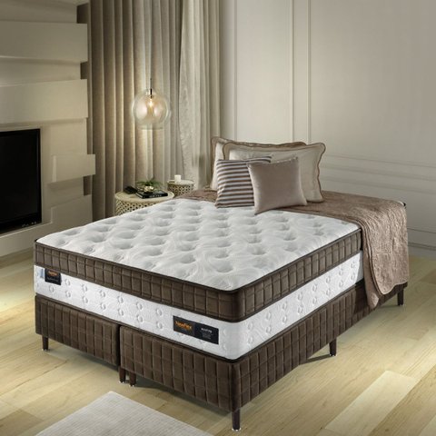 Conjunto Colchão Casal Master Brown - 1,38x1,88