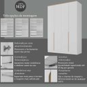 Ver imagem 7 de Guarda Roupa 160cm 4 Portas C/ Prateleiras e Nichos 100% Mdf Cor:branco com Olmo