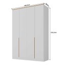 Ver imagem 3 de Guarda Roupa 160cm 4 Portas C/ Prateleiras e Nichos 100% Mdf Cor:branco com Olmo