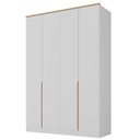 Ver imagem 2 de Guarda Roupa 160cm 4 Portas C/ Prateleiras e Nichos 100% Mdf Cor:branco com Olmo