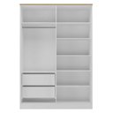 Ver imagem 5 de Guarda Roupa 160cm 4 Portas C/ Prateleiras e Nichos 100% Mdf Cor:branco com Olmo