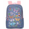 Mochila Escolar Costas Feminina Menina Juvenil Jeans Grande Borboleta Rosa Roxo Impermeável Yins - 1