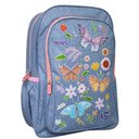 Ver imagem 3 de Mochila Escolar Costas Feminina Menina Juvenil Jeans Grande Borboleta Rosa Roxo Impermeável Yins
