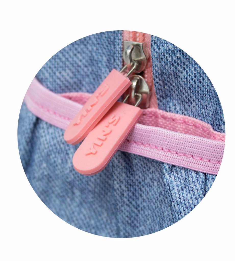 Mochila Escolar Costas Feminina Menina Juvenil Jeans Grande Borboleta Rosa Roxo Impermeável Yins - 5