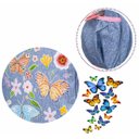 Ver imagem 4 de Mochila Escolar Costas Feminina Menina Juvenil Jeans Grande Borboleta Rosa Roxo Impermeável Yins