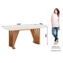 Ver imagem 2 de Mesa de Jantar Adriana 180 Cm Ambiente Canto Arredondado com Vidro Nature Off White - Henn