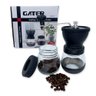 Moedor de Café Manual Vidro Plastico Inox Ceramica - Preto - 1