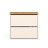 Sapateira Banco Organizadora 2 Portas Basculantes Mel - Off White / Freijó - 1