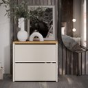 Ver imagem 4 de Sapateira Banco Organizadora 2 Portas Basculantes Mel - Off White / Freijó