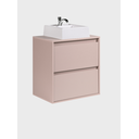 Ver imagem 7 de Gabinete para Banheiro com Cuba e Espelho Redondo 60cm Mdf Rosa Dubai - On Móveis