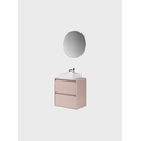 Ver imagem 5 de Gabinete para Banheiro com Cuba e Espelho Redondo 60cm Mdf Rosa Dubai - On Móveis