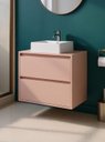 Ver imagem 2 de Gabinete para Banheiro com Cuba e Espelho Redondo 60cm Mdf Rosa Dubai - On Móveis