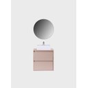 Ver imagem 4 de Gabinete para Banheiro com Cuba e Espelho Redondo 60cm Mdf Rosa Dubai - On Móveis