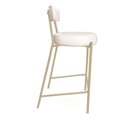 Ver imagem 4 de Banqueta Cozinha Média com Encosto Industrial Champanhe Kit 3 Londres Pu Branco D03 - D'Rossi