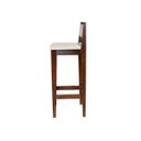 Ver imagem 5 de Kit 2 Banquetas Madeira para Churrasqueira com Encosto Fibra Indiana: Imbuia com Palha