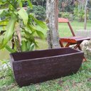 Ver imagem 2 de Vaso Planta 80x30 Jardineira Floreira Polietileno - MARROM MADEIRA 015