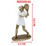 Estatueta Decorativa Tenista Raquete Mulher Escultura 24cm - 3