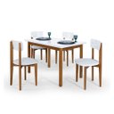 Ver imagem 2 de Mesa Cadeiras 120cm Mdf Pinus Estofado Uso Diário Especial:branco