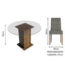 Ver imagem 4 de Conjunto Sala de Jantar Mesa Tampo de Vidro Redondo 4 Cadeiras Rustic/silver Irene Madesa