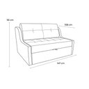 Ver imagem 5 de Sofá Cama Retrátil 2 Lugares 150, Mts Corano Naomi Matrix Cor:sintetico Bege