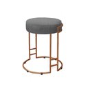 Ver imagem 1 de Puff Decorativo Sarah Sala E Recepção Metal Bronze Em Linho