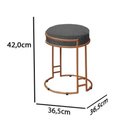 Ver imagem 2 de Puff Decorativo Sarah Sala E Recepção Metal Bronze Em Linho