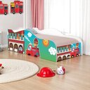 Ver imagem 1 de Cama Solteiro Infantil Ursinho Bombeiro MDF Branco com Colchão Casah