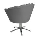 Ver imagem 4 de Poltrona Decorativa Pétala Pés Metal Giratório Suede Cinza - DS Estofados