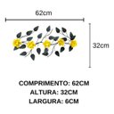 Ver imagem 2 de Enfeite de Parede Decorativo Todo de Ferro 5 Rosas:amarelo