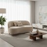 Sofa Curvo Organico 2 Lugares Suede - Dritex:suede Bege - 4